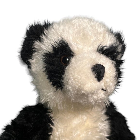 Vintage Russ Ping Pong Panda Bear Beanbag Plush Stuffed Animal 15" Black White - Picture 1 of 8